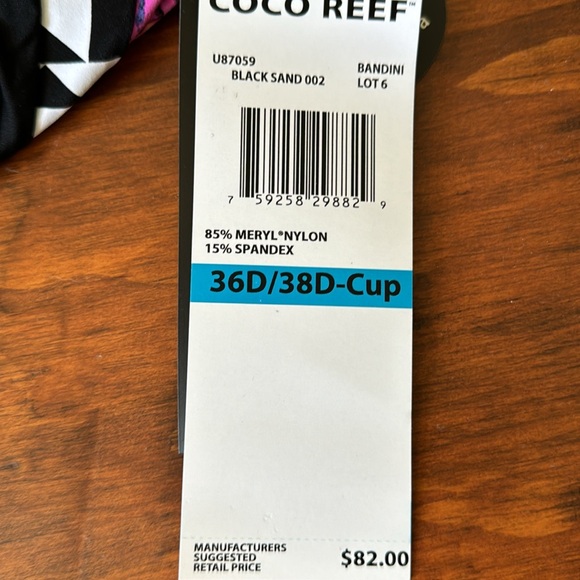 Coco Reef Tankini top with underwire and molded D-cups in 2 sizes available NWT - Picture 8 of 9